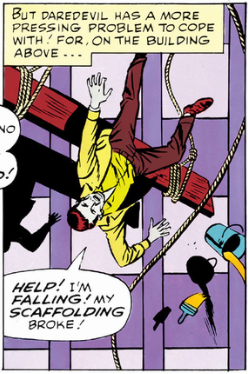 A man falling from a scaffolding