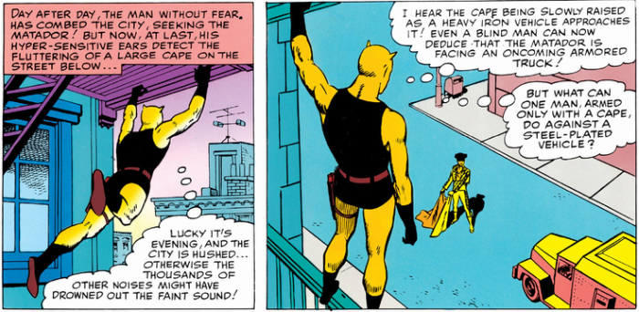 Daredevil successfully tracks down the Masked Matador
