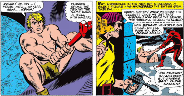 Ka-Zar starts to remember he is Kevin Plunder