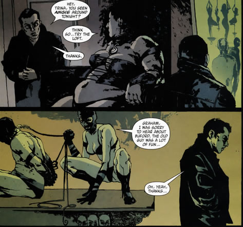 Batman Gotham Central : scene inside a bondage club