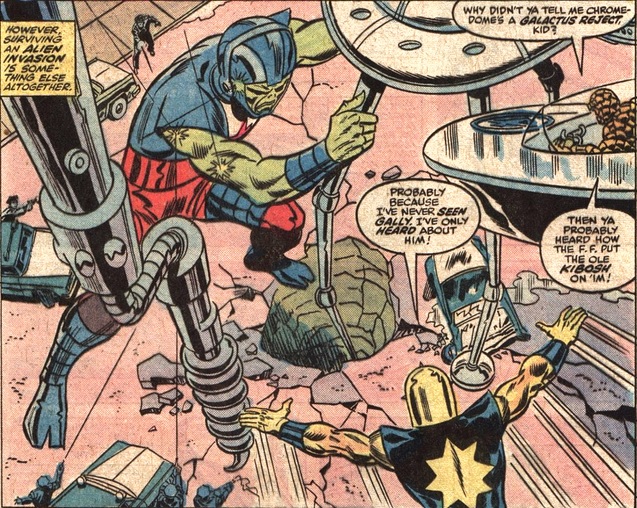 Nova and the Thing confront a Monitor