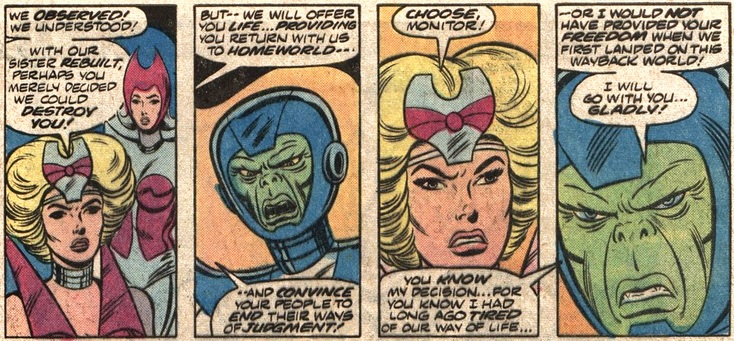 Alien women and a Monitor talking