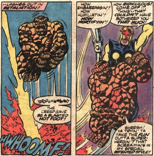 The Thing being carried by Nova