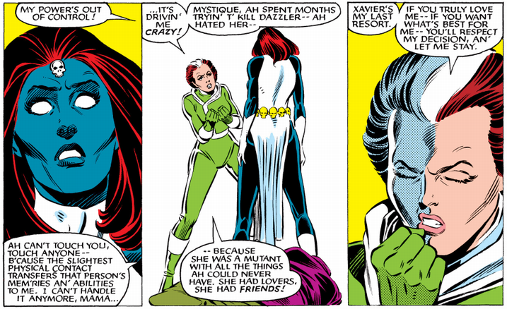 rogue talking to mystique