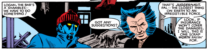 wolverine and kurt watching the fight
